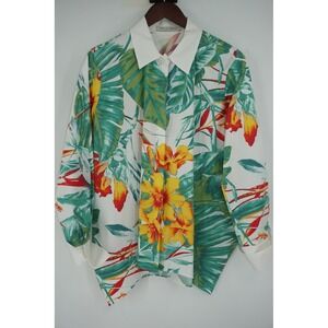 Rani Arabella Shirt Multicolor Tropical Floral Button Up Women's‎ Medium Italy